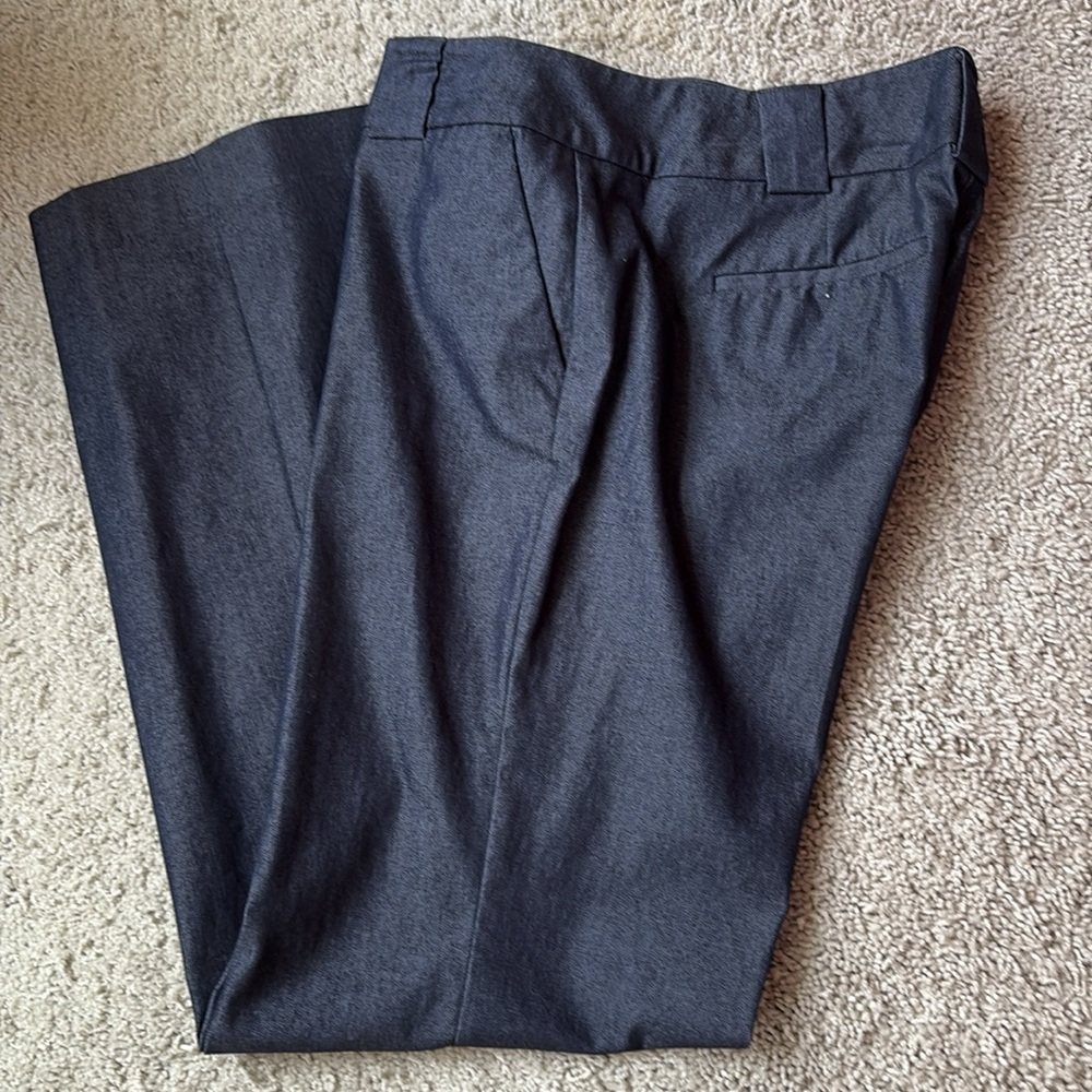 New York & Company Navy Chambray Pants with Stretch